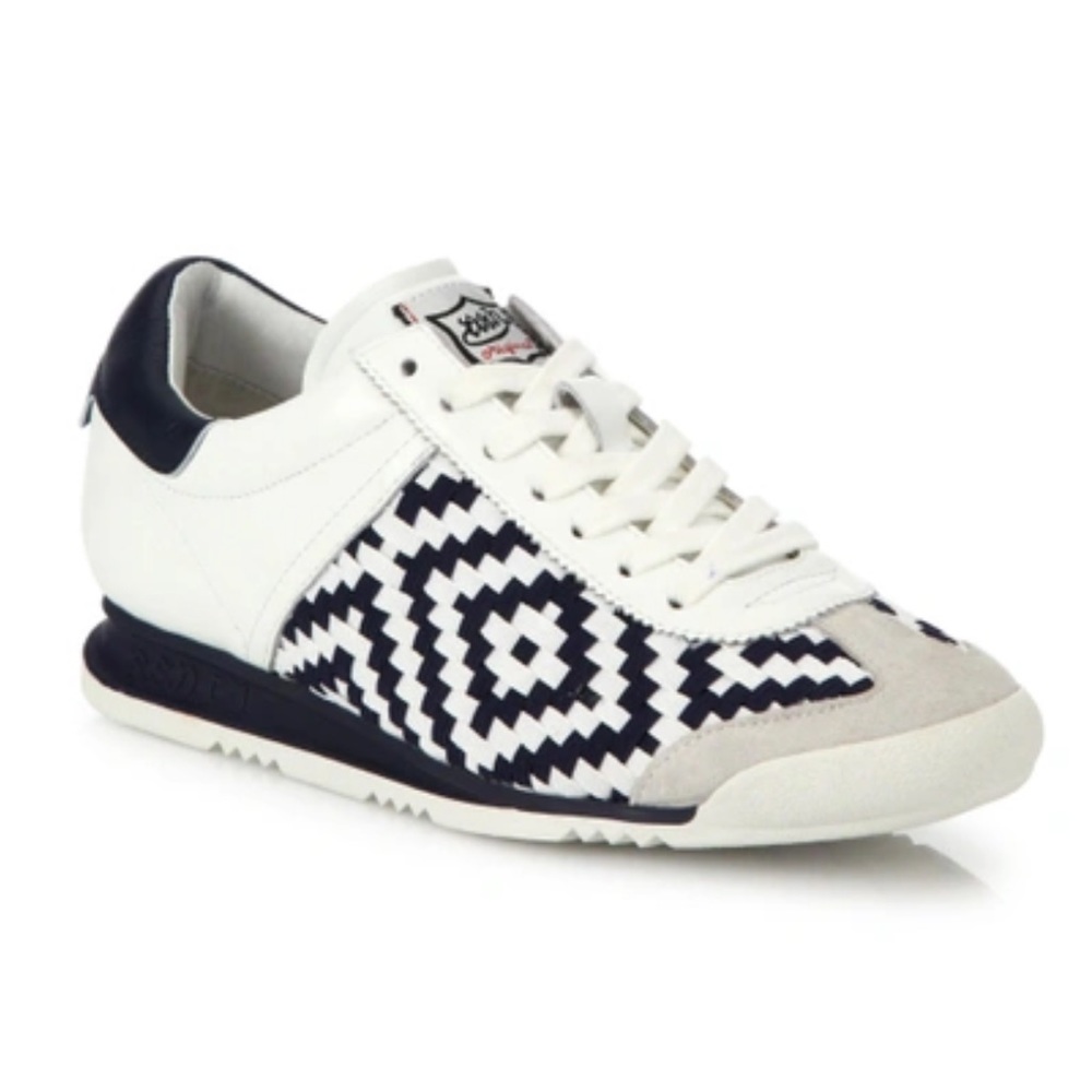Ash Originals Women’s Scorpio Woven Navy/White Lace-up Sneakers. Size 40EU/9 US